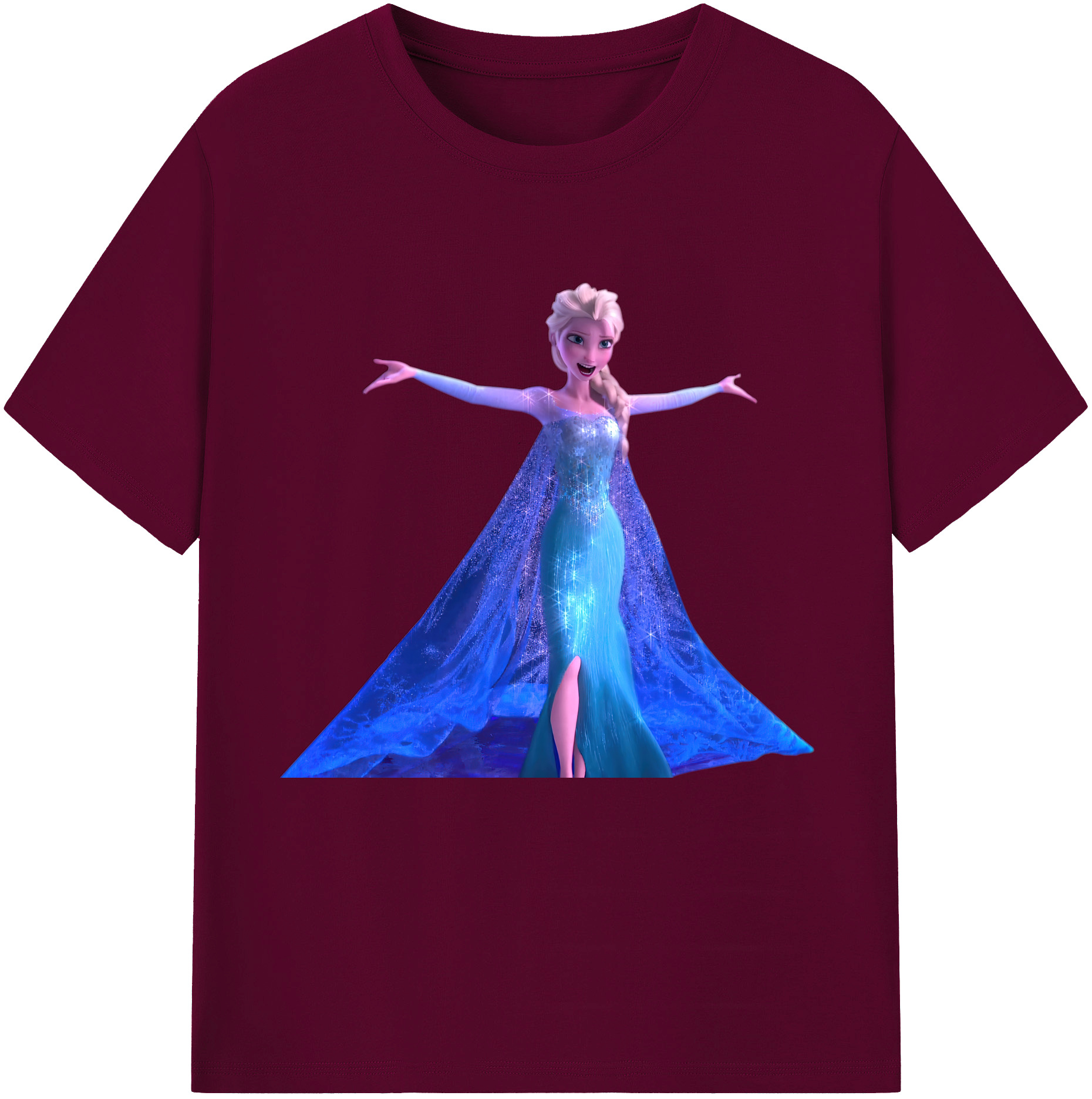 （画像用） アナと雪の女王 アンナ エルサ Frozen Anna Elsa レディースカジュアルプリントTシャツ（綿100％）